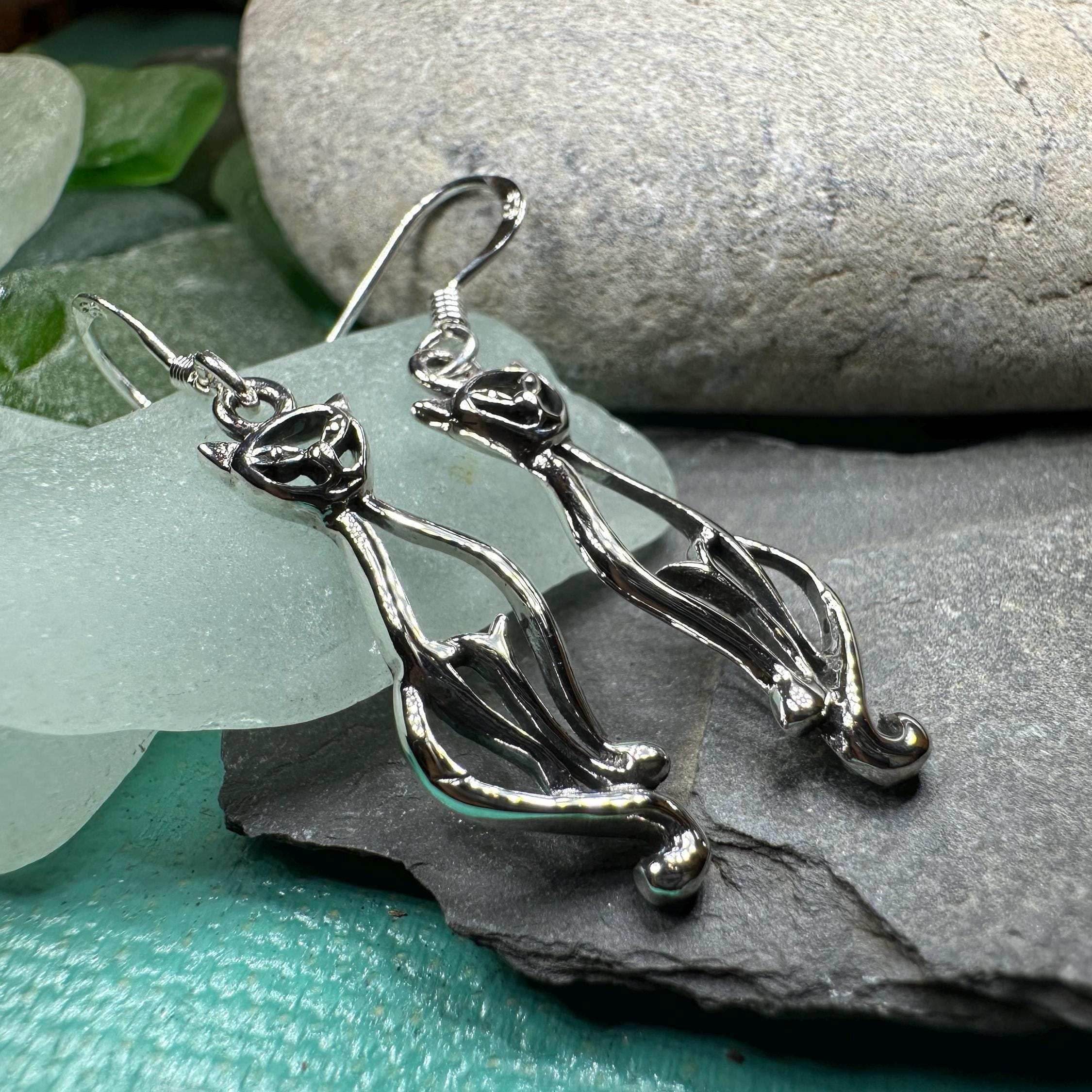 Roxie Celtic Cat Earrings - 