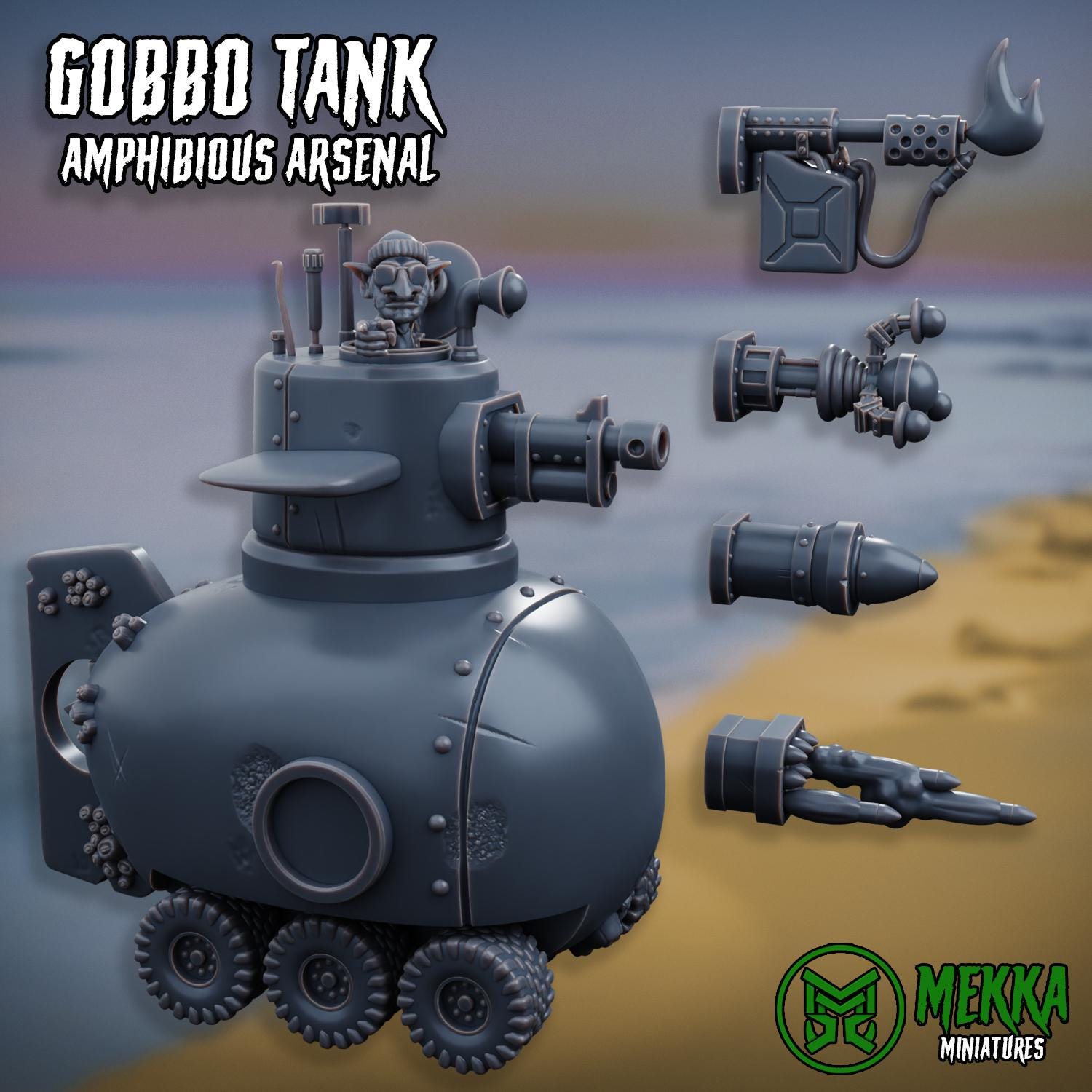 3d Printed Gobbo Tanks by Mekka Miniatures
