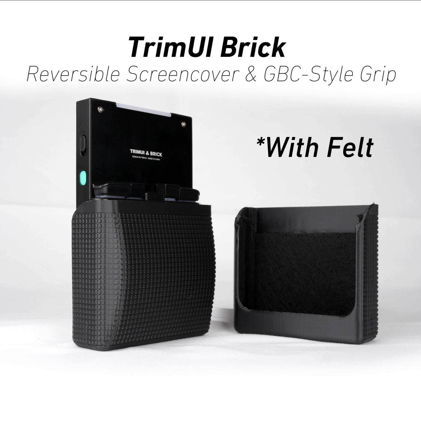 TrimUI Brick Reversible Screen Cover GBC Style Chin Grip Felt Screen Protector - Red