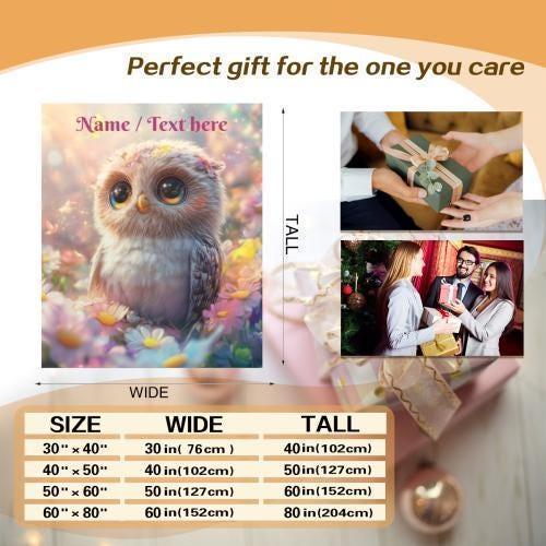 Personalized Baby Owl Fleece Bird Blanket: Magical Nature Gift