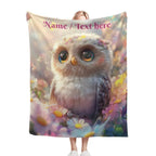Personalized Baby Owl Fleece Bird Blanket: Magical Nature Gift