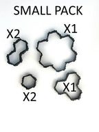 Hero Scape Riser Pieces Pack | Grow Your Landscape Battle Arena | Paintable Miniature Board Game | Connects with Existing Terrain Hex Tiles - Large Pack / Black