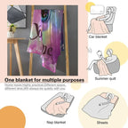 Personalized Unicorn Fleece Blanket: Purple Magical Floral Kids Throw, Super Soft Name Gift