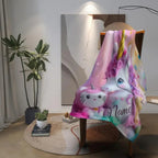 Personalized Hello Kitty Unicorn Blanket: Flannel Fleece Throw, Super Soft Name Gift