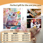 Personalized Owl Blanket: Magical Floral Fleece Throw, Soft Name Gift