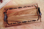 Rustic Hobbit Inspired Leather Handle Serving Charcuterie Plank