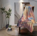 Personalized Wizard Owl Flannel Blanket: Enchanted Castle Fleece Throw, Soft Custom Name Gift Bird