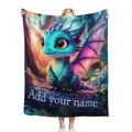 Personalized Dragon Blanket: Magical Flannel Fleece Throw, Super Soft Name Gift