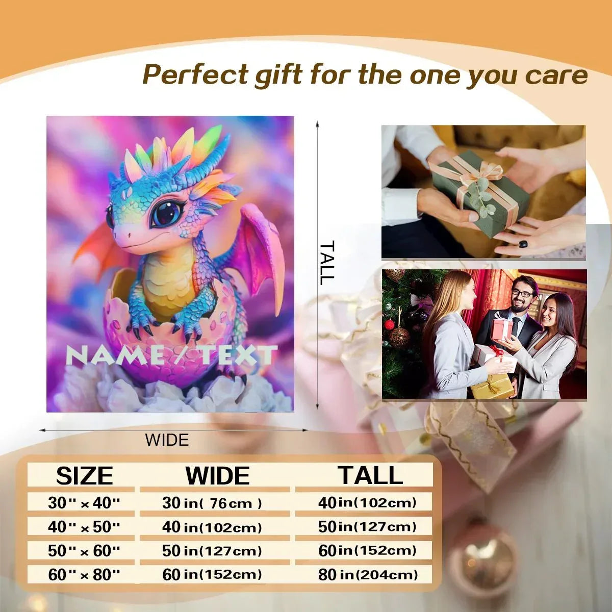 Personalized Dragon Egg Hatch Blanket: Magical Baby Dragon, Super Soft Name Gift