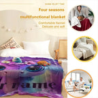 Personalized Unicorn Fleece Blanket: Purple Magical Floral Kids Throw, Super Soft Name Gift