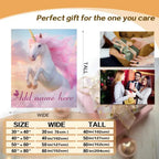 Personalized Unicorn Fleece Blanket: Magical Flannel Fleece Throw, Pink Name Gift