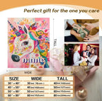 Personalized Unicorn Blanket with Name - Dreamy Soft Fleece Throw for Kids and Adults