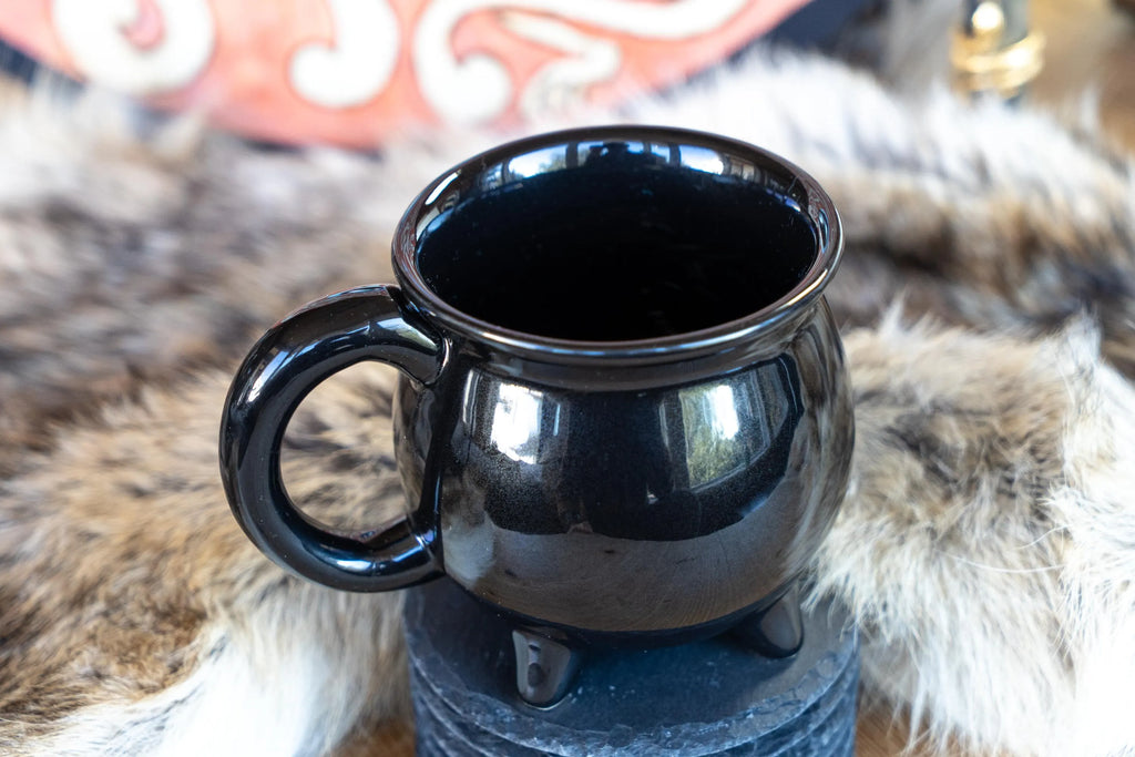 Black Cauldron Ceramic Coffee Mug Halloween Decor