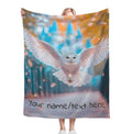 Personalized Hedwig Owl Blanket: Magical Bird Forest Fleece Throw, Super Soft Name Gift