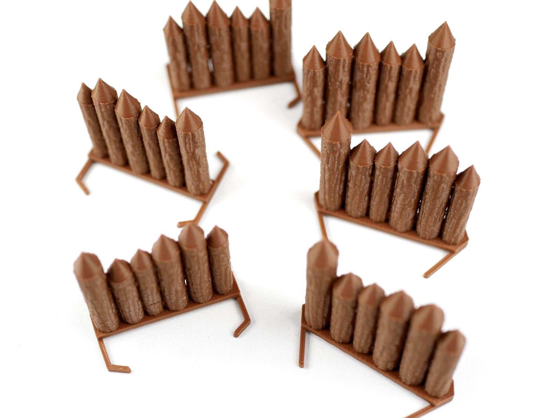 Palisades Hero Scape Single Hex Obstacle | Tabletop Terrain Hex Piece | HeroScape Upgrade Board Game | DnD Role Play Game Tile DIY Kit - 12 Palisades (6&6) / Brown