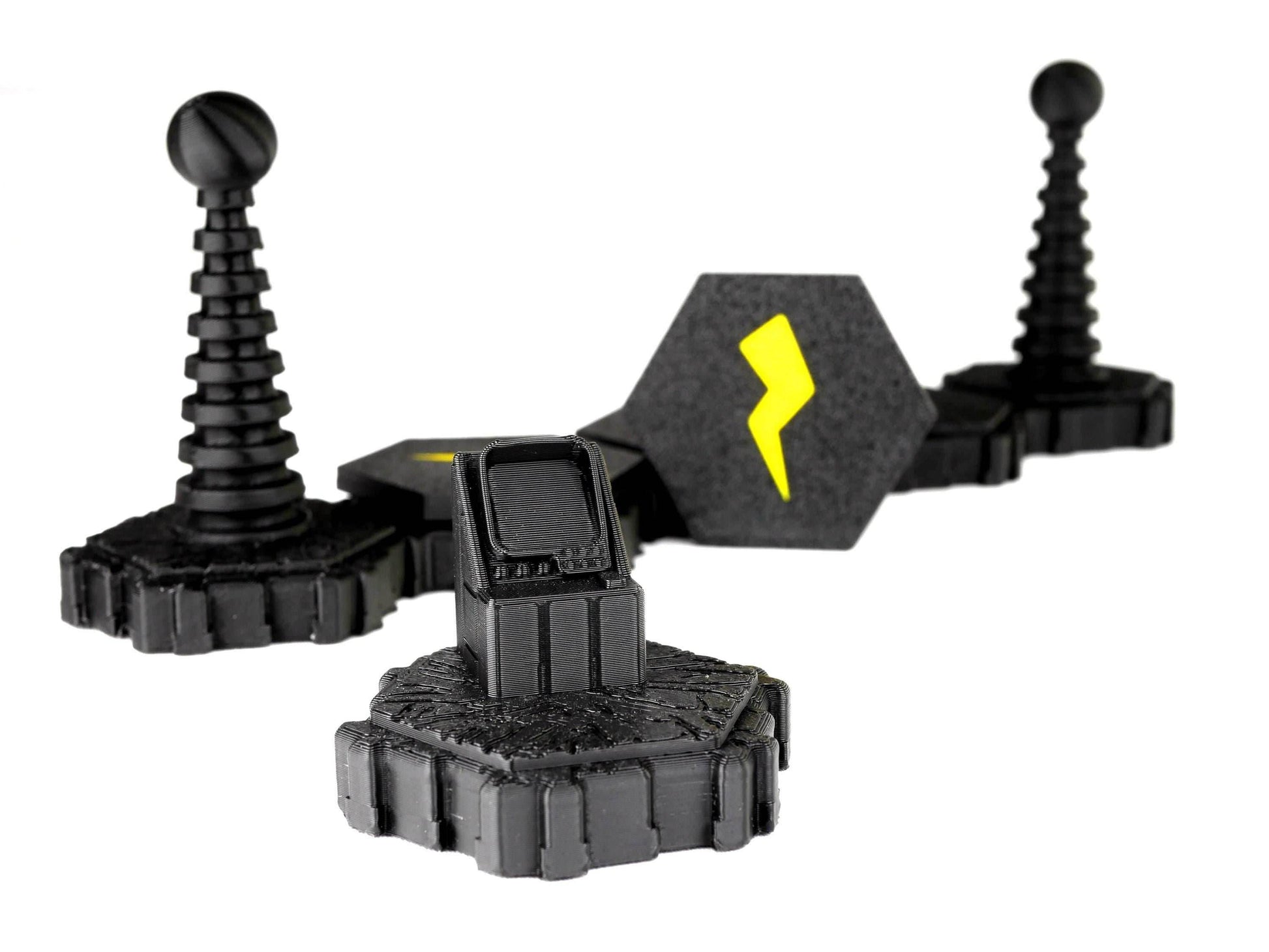 Tesla Gate Hero Scape Obstacle Interactive | Tabletop Terrain Hex Pieces | Paintable Miniature Board Game | DnD Role Play Game Upgrade Tile - Tesla Gate