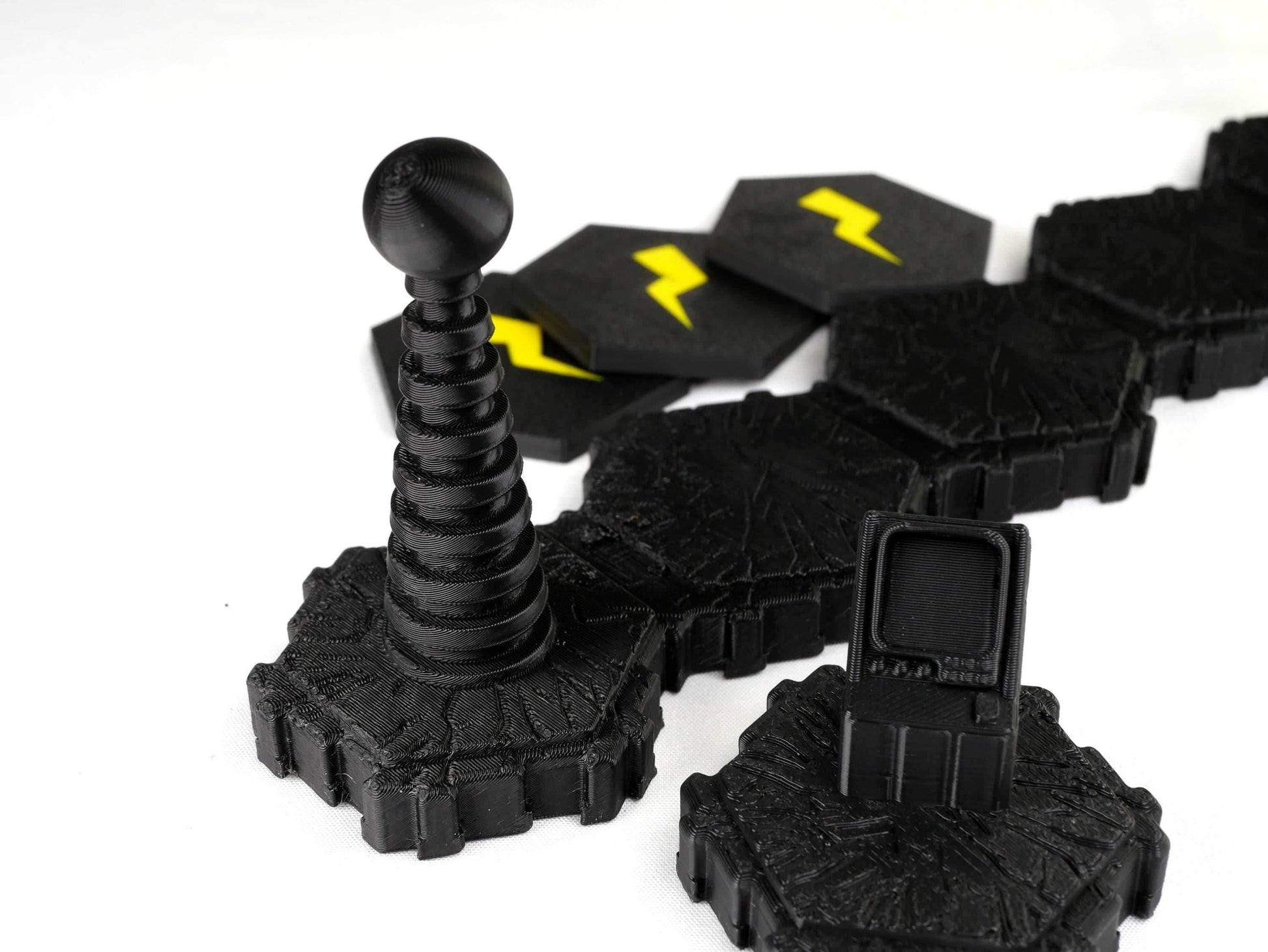 Tesla Gate Hero Scape Obstacle Interactive | Tabletop Terrain Hex Pieces | Paintable Miniature Board Game | DnD Role Play Game Upgrade Tile - Tesla Gate