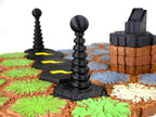 Tesla Gate Hero Scape Obstacle Interactive | Tabletop Terrain Hex Pieces | Paintable Miniature Board Game | DnD Role Play Game Upgrade Tile - Tesla Gate