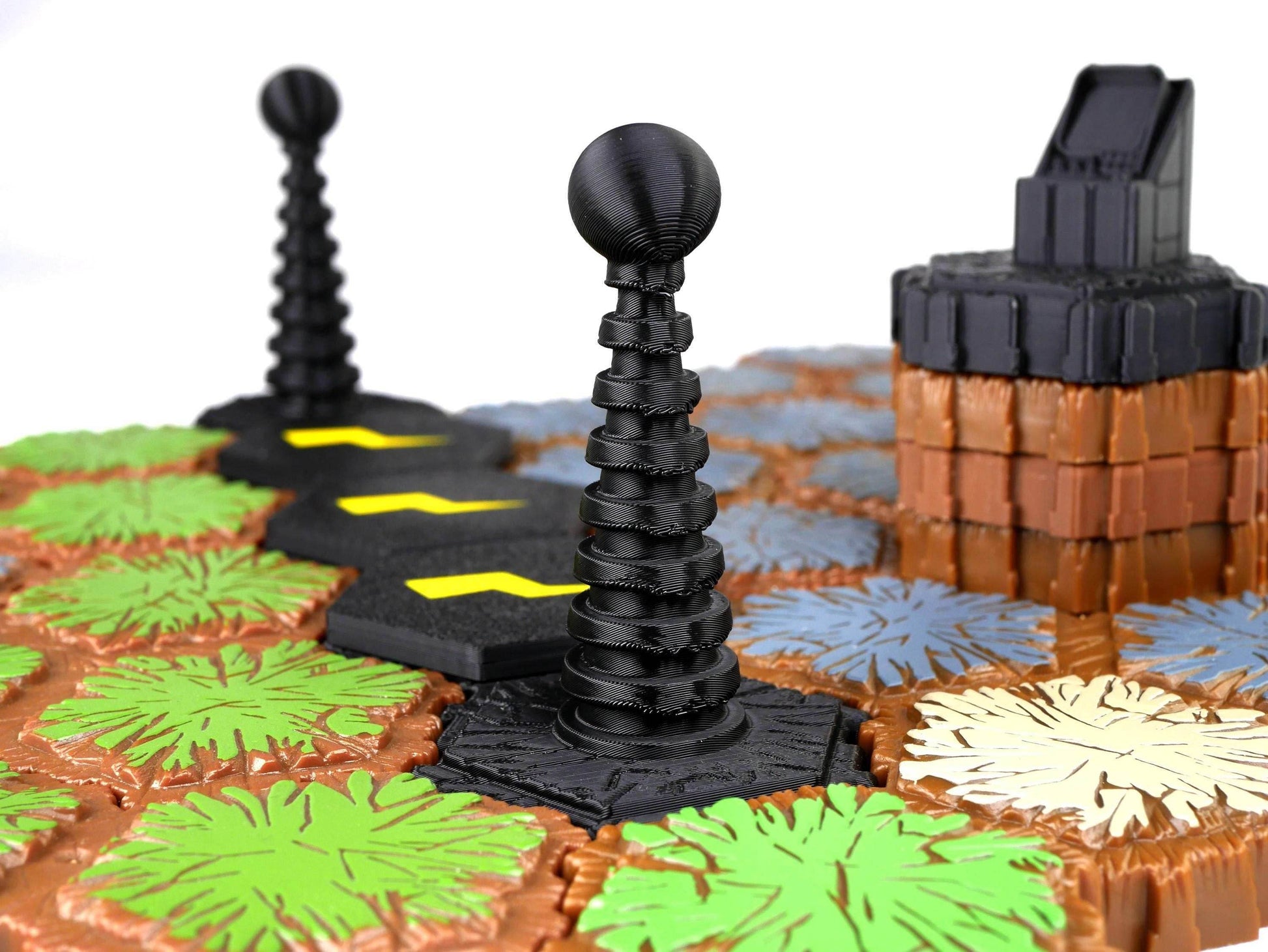 Tesla Gate Hero Scape Obstacle Interactive | Tabletop Terrain Hex Pieces | Paintable Miniature Board Game | DnD Role Play Game Upgrade Tile - Tesla Gate