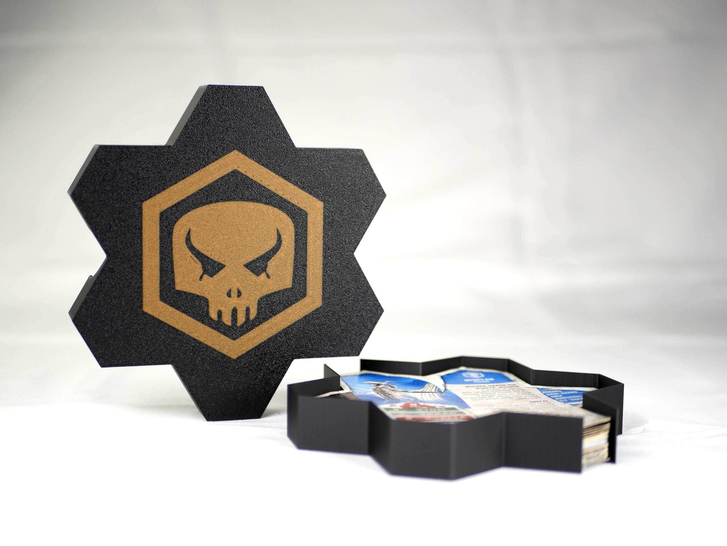 Hero Scape Unit Card Organizer | Protect Manage Heroes Squads | Paintable Miniature Board Game | Hex Bin Box Container Storage for Heroscape - Jandar (Blue) / 40mm Tall