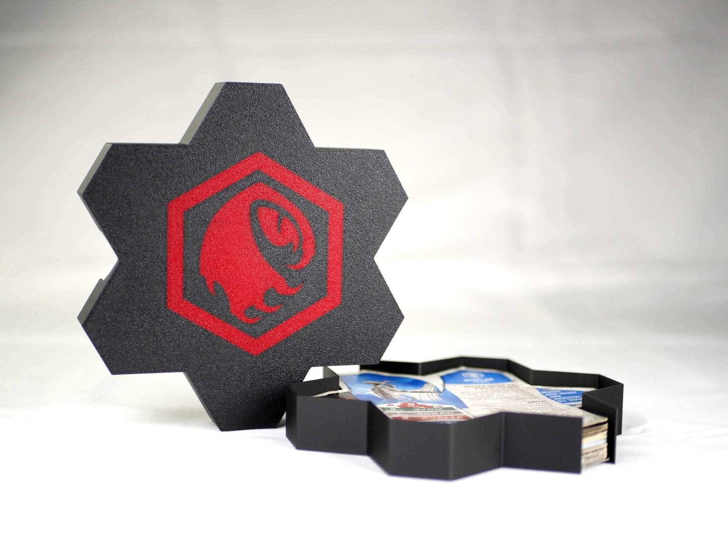 Hero Scape Unit Card Organizer | Protect Manage Heroes Squads | Paintable Miniature Board Game | Hex Bin Box Container Storage for Heroscape - Jandar (Blue) / 40mm Tall