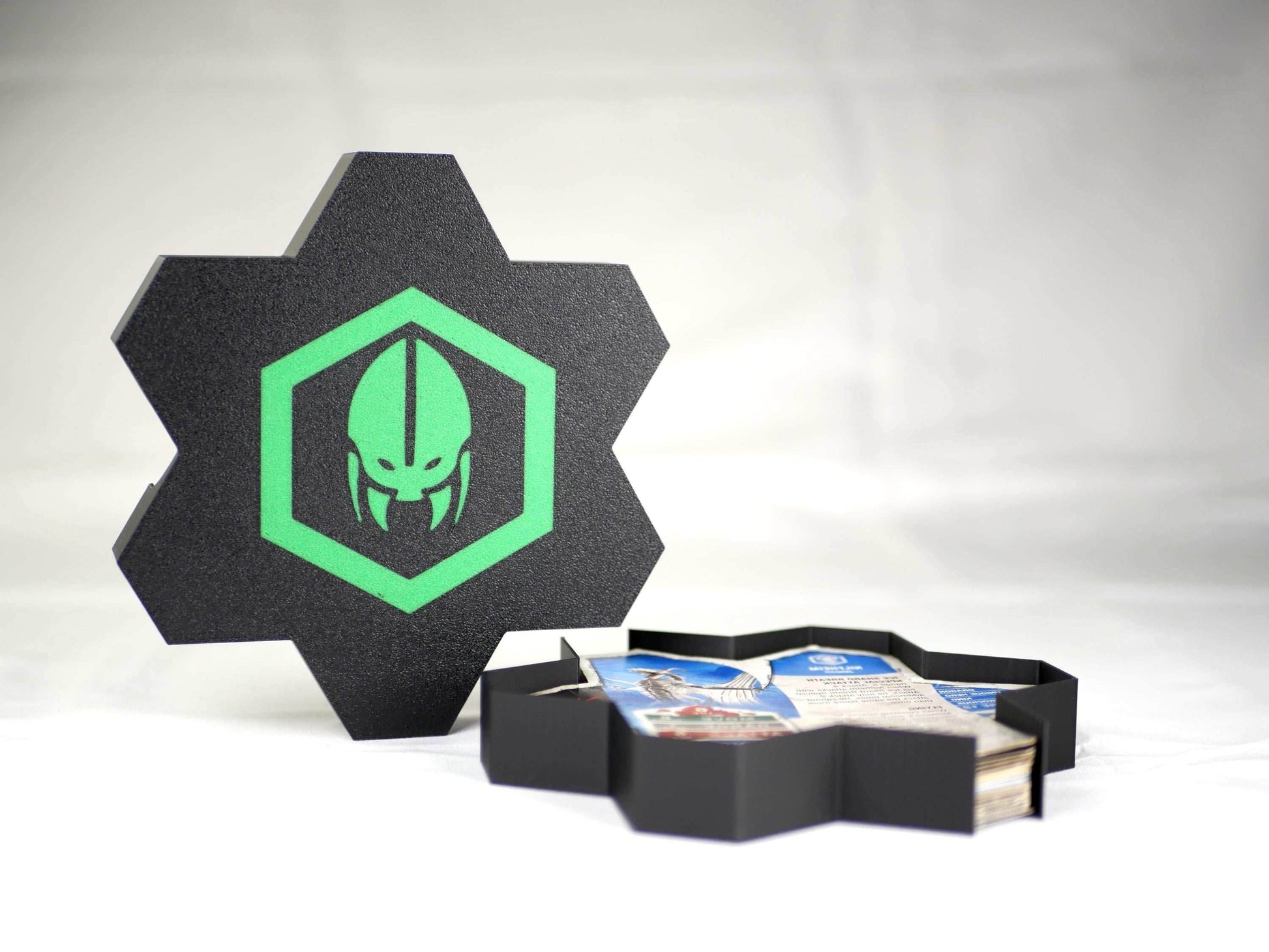 Hero Scape Unit Card Organizer | Protect Manage Heroes Squads | Paintable Miniature Board Game | Hex Bin Box Container Storage for Heroscape - Jandar (Blue) / 40mm Tall