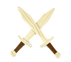 Small Kid's Handcrafted Wooden Toy 16" Short Sword with Leather-Wrapped Handle