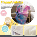 Personalized Kitty& Unicorn Fleece Blanket: Custom Name Throw, Soft Flannel