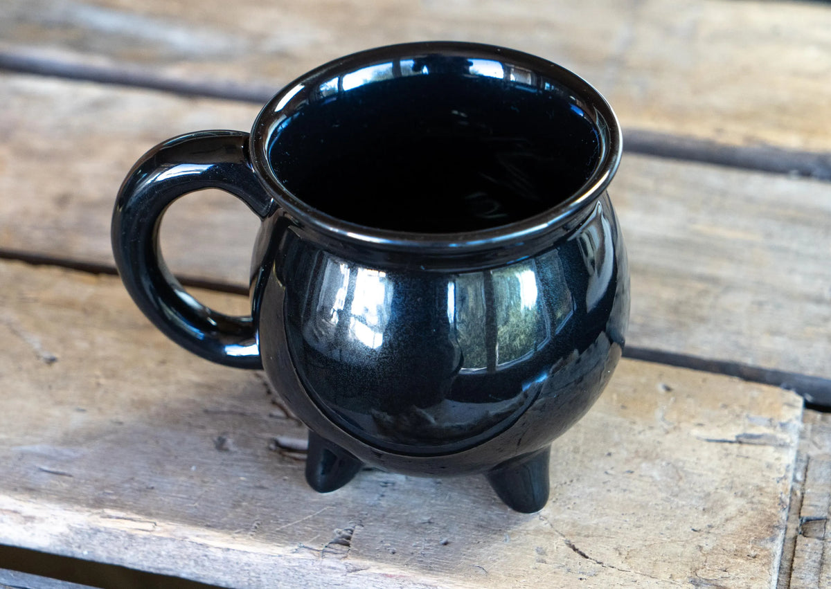 Black Cauldron Ceramic Coffee Mug Halloween Decor