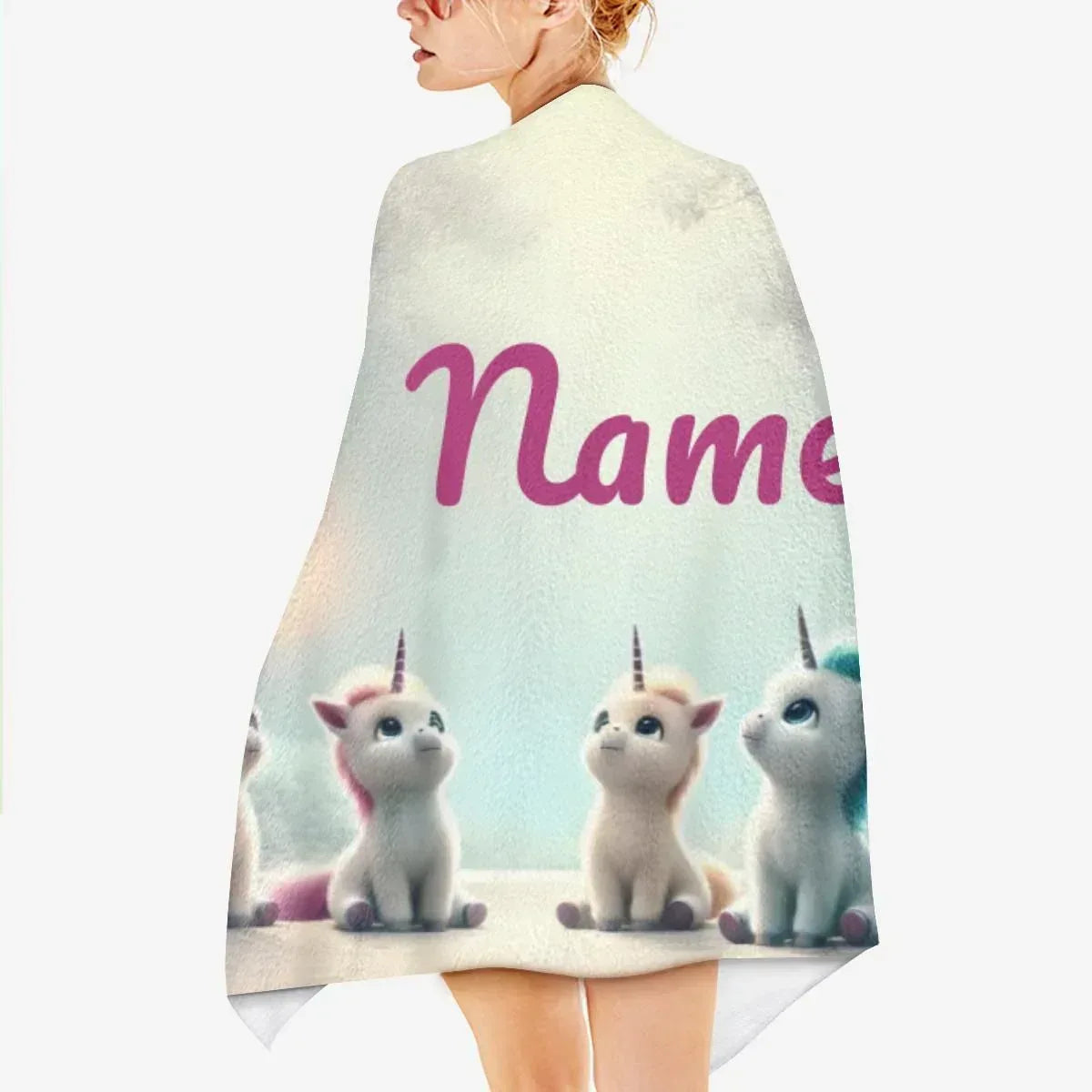 Personalized Unicorn Beach Towel: Soft Microfiber Summer Accessory, Swimming pool Towel