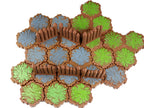 Palisades Hero Scape Single Hex Obstacle | Tabletop Terrain Hex Piece | HeroScape Upgrade Board Game | DnD Role Play Game Tile DIY Kit - 12 Palisades (6&6) / Brown