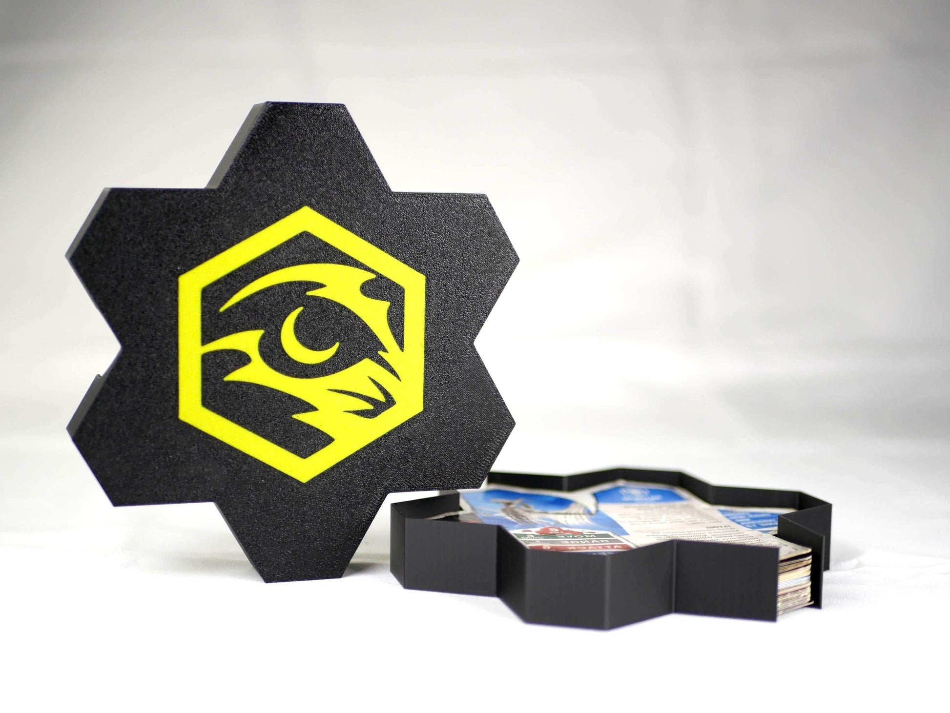 Hero Scape Unit Card Organizer | Protect Manage Heroes Squads | Paintable Miniature Board Game | Hex Bin Box Container Storage for Heroscape - Jandar (Blue) / 40mm Tall