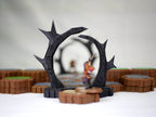Hero Scape Obstacle Interactive Viking Portal | Tabletop Terrain Hex Pieces | Paintable Miniature Board | DnD Role Play Game Upgrade Tile - Grass/White