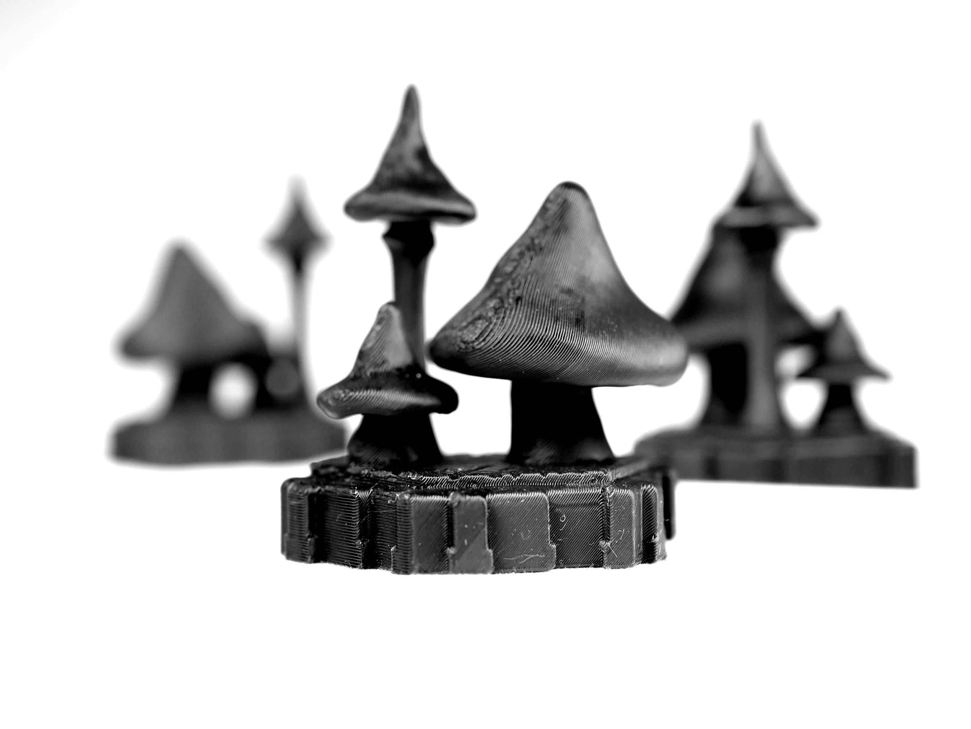 Hero Scape Single Hex Obstacle Mushrooms | Tabletop Terrain Hex Pieces | Paintable Miniature Board Game | DnD Role Play Game Upgrade Tile - 6 Mushroom Tiles