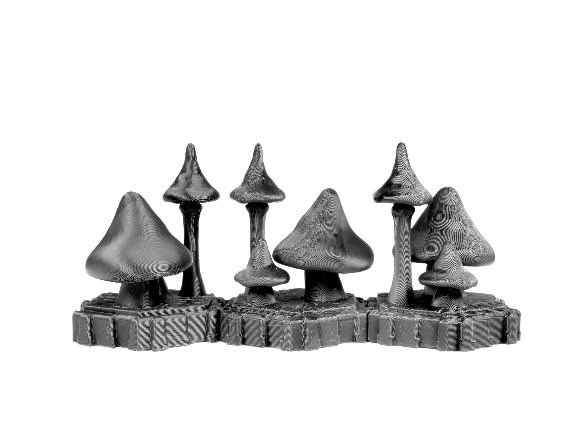 Hero Scape Single Hex Obstacle Mushrooms | Tabletop Terrain Hex Pieces | Paintable Miniature Board Game | DnD Role Play Game Upgrade Tile - 6 Mushroom Tiles