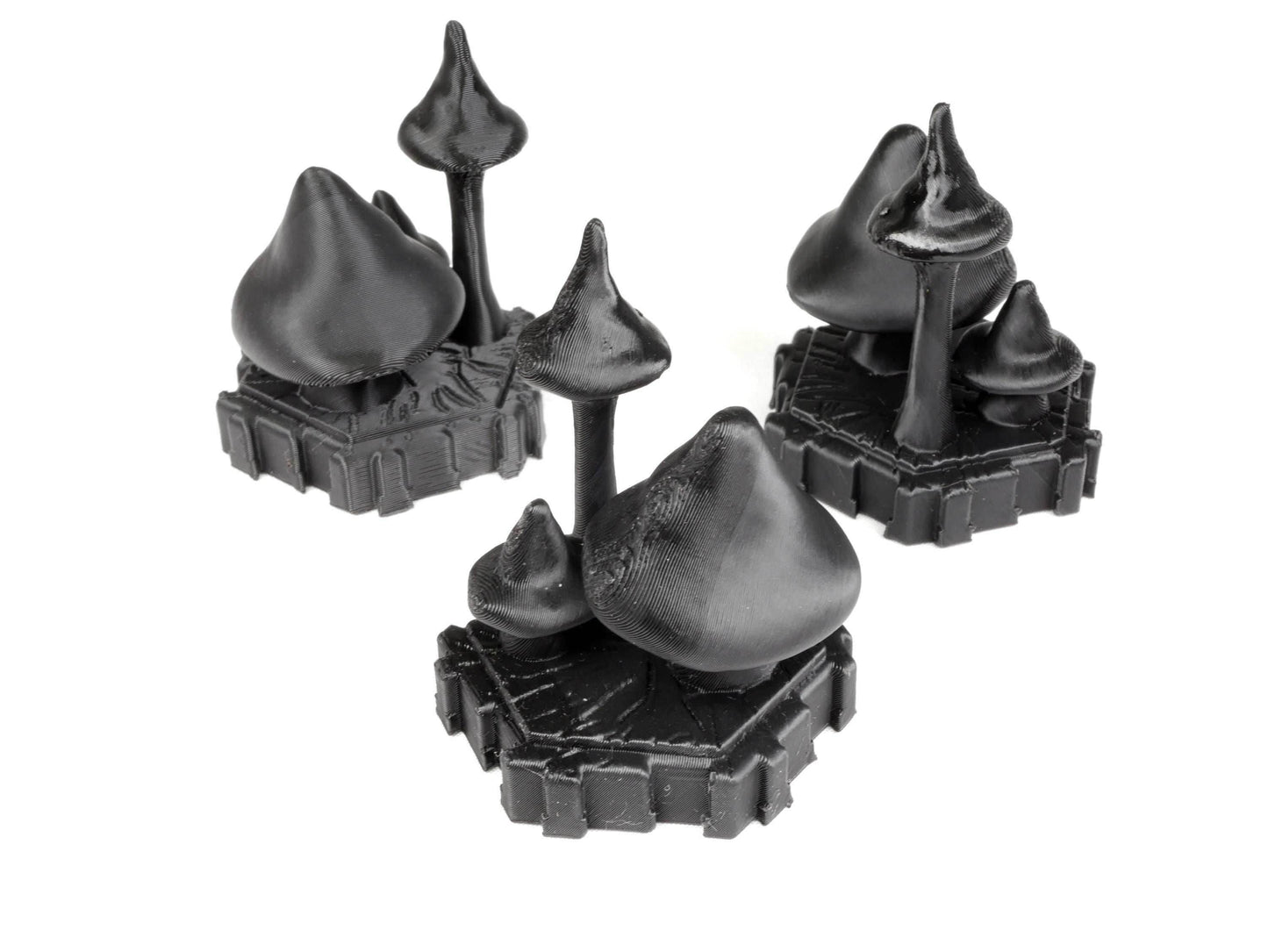 Hero Scape Single Hex Obstacle Mushrooms | Tabletop Terrain Hex Pieces | Paintable Miniature Board Game | DnD Role Play Game Upgrade Tile - 6 Mushroom Tiles