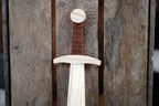 Small Kid's Handcrafted Wooden Toy 16" Short Sword with Leather-Wrapped Handle