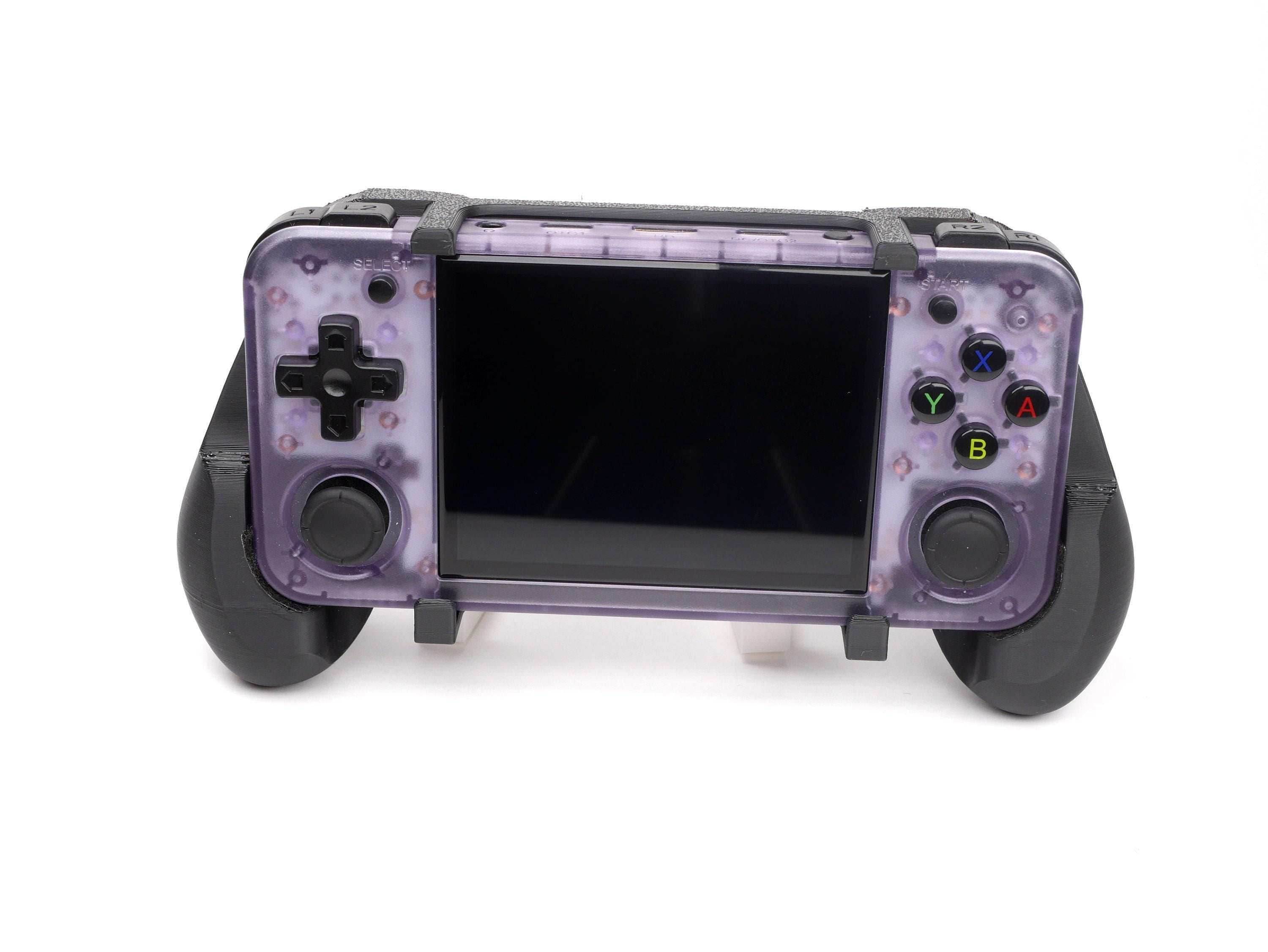 Felt Anbernic RG35XX-H Grip 2-in-1 Reversible Screen Cover & Thick Comfort Grip Case with Felt Wrap Ergonomic RG35X Handheld 2n1 RG35 Deluxe - Blue