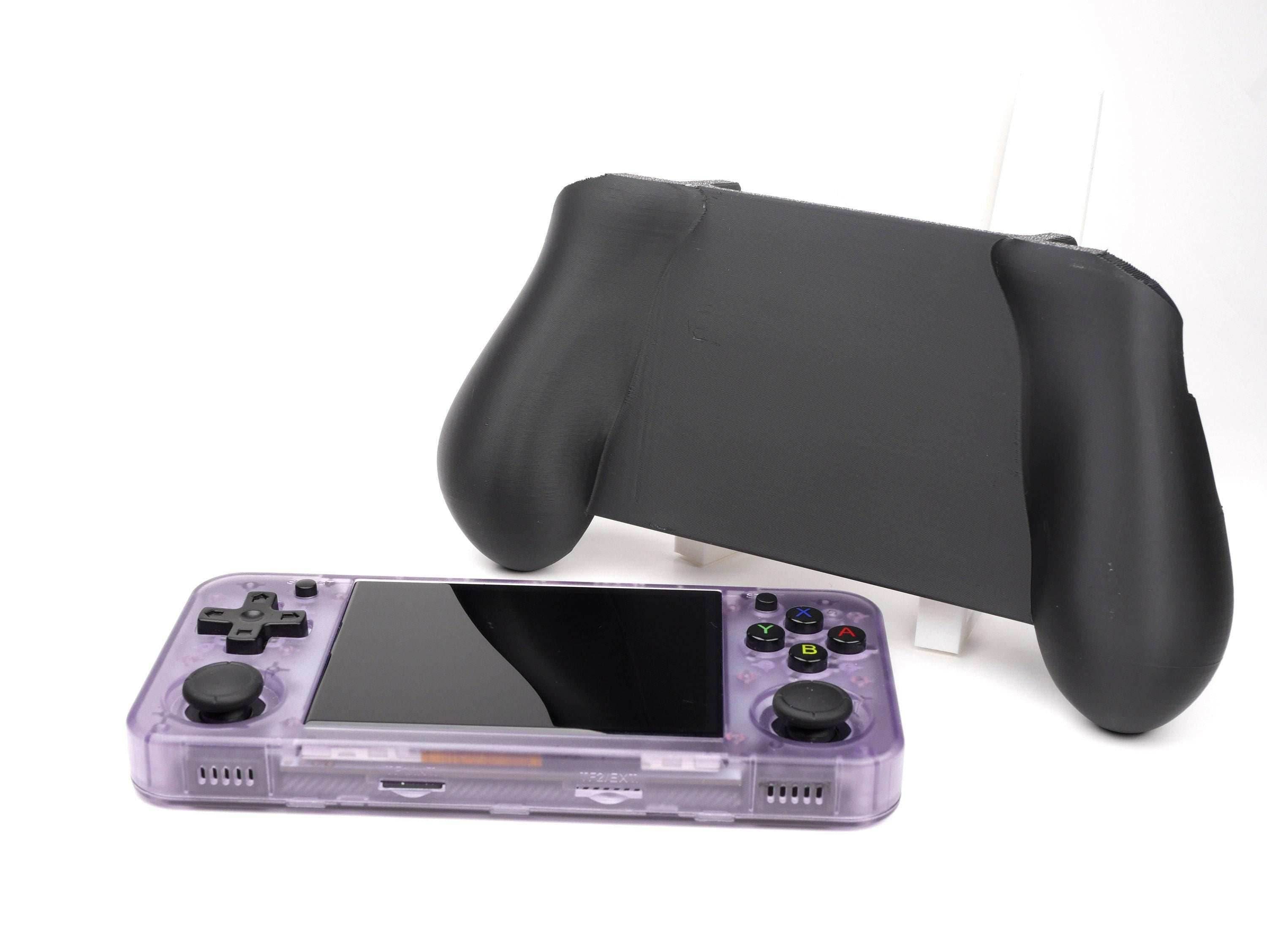 Felt Anbernic RG35XX-H Grip 2-in-1 Reversible Screen Cover & Thick Comfort Grip Case with Felt Wrap Ergonomic RG35X Handheld 2n1 RG35 Deluxe - Blue