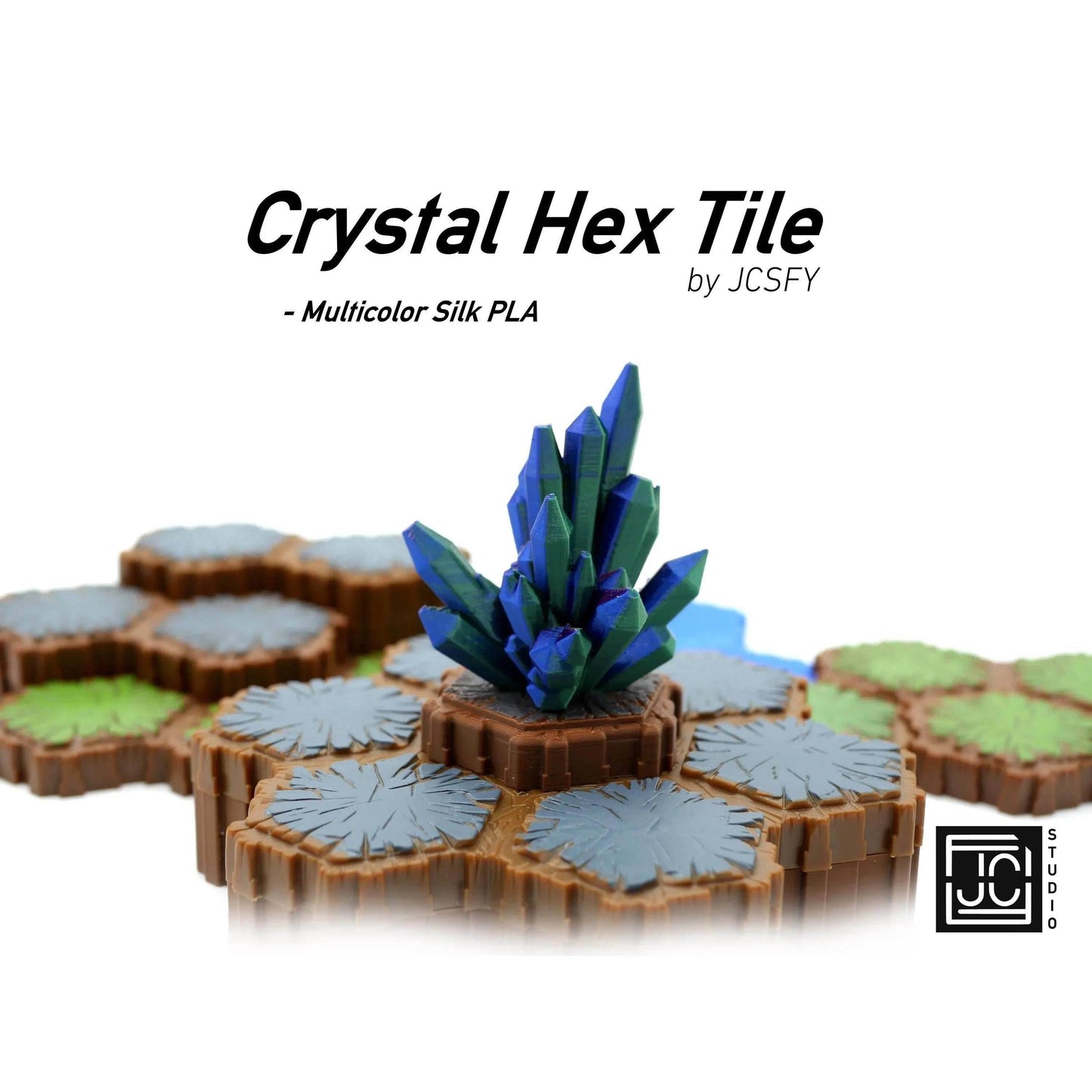 Crystals Hero Scape Single Hex Obstacle | Tabletop Terrain Hex Pieces | Paintable Miniature Board Game | DnD Role Play Game Upgrade Tile - 3 Crystal Outcrop