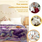 Personalized Unicorn Blanket: Enchanted Purple Fantasy Throw, Flannel Fleece Name Gift