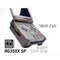 Anbernic RG35XX-SP RG35 SP Slim Grip Felt Lining Case with Felt Wrap Ergonomic RG35X Handheld Flip Rocker Screen Back Plate Convertible - Purple
