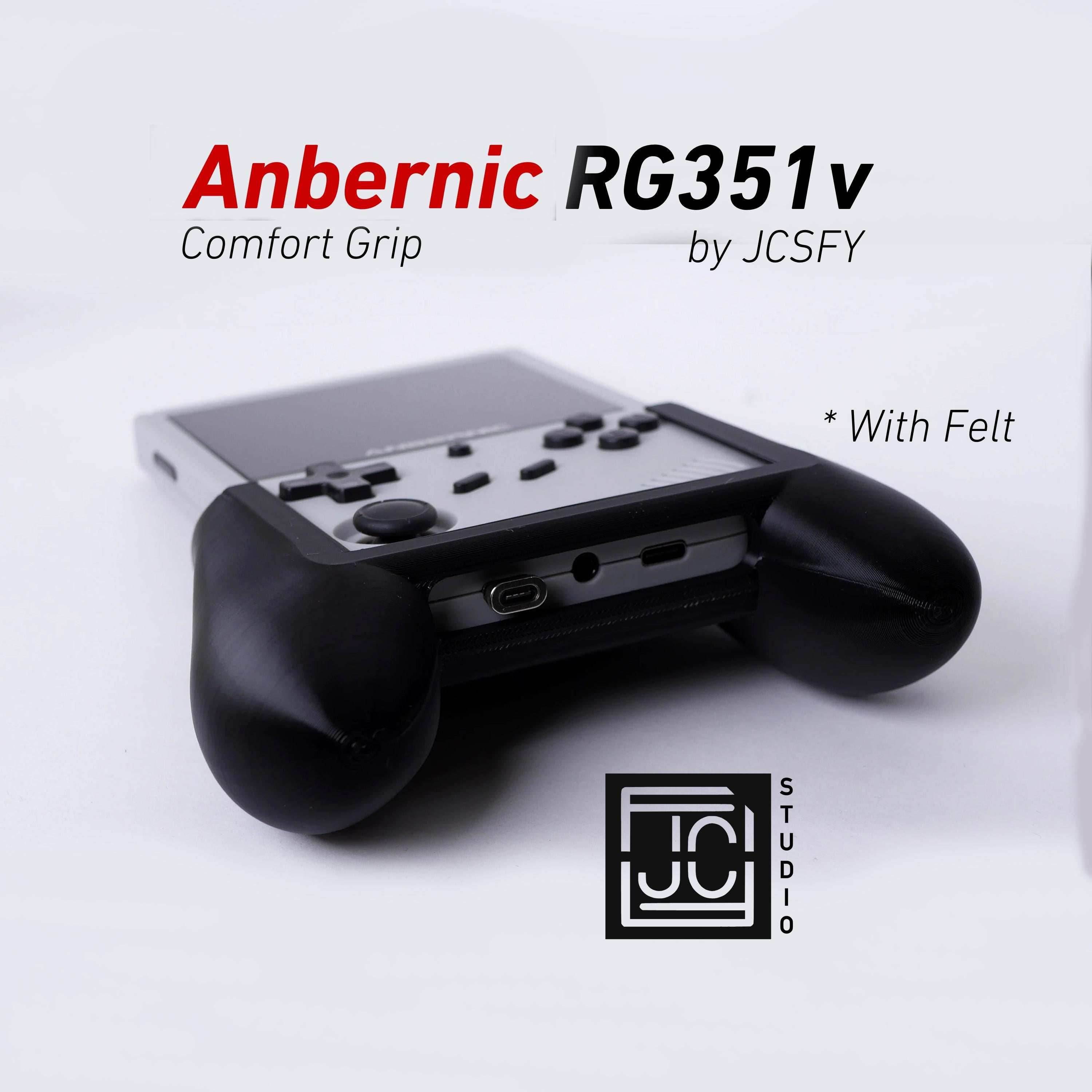 Anbernic RG351v Grip Ergonomic Gaming Accessory | Handheld 351 Comfort Thick Handle Long Play Time Vertical Smooth Back by JCSFY - Red