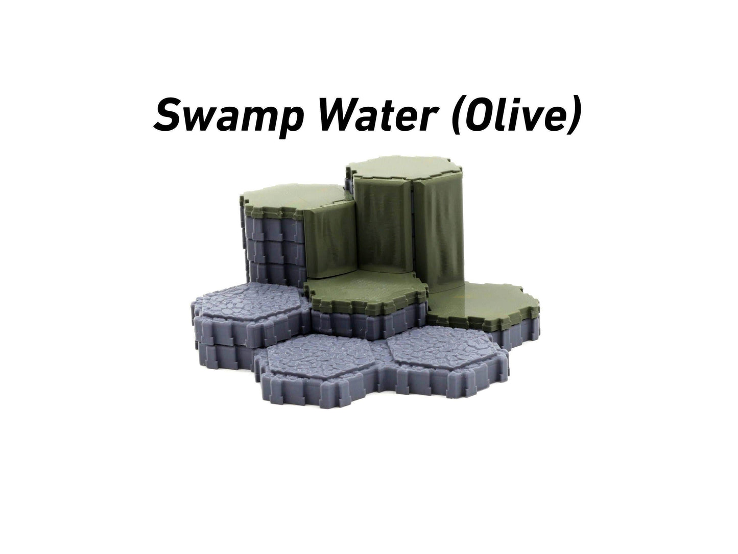 Waterfalls Accessory Hero Scape Compatible Hex Terrain | Tabletop Battle Pieces | Paintable Miniature Board Game| Role Play heroscape pieces - Toxic Acid (Green)