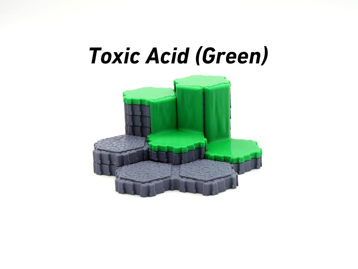 Waterfalls Accessory Hero Scape Compatible Hex Terrain | Tabletop Battle Pieces | Paintable Miniature Board Game| Role Play heroscape pieces - Toxic Acid (Green)