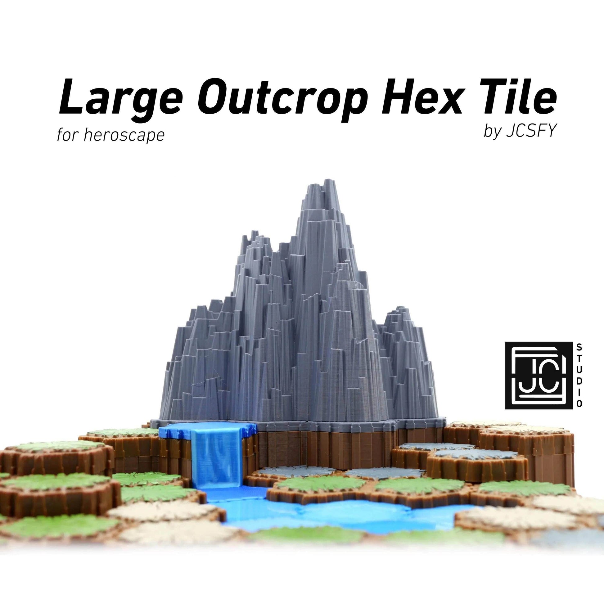 Large Outcrop Hero Scape Single Hex Obstacle | Tabletop Terrain Structure Piece | Miniature Board Game | DnD Role Play Game for heroscape - Iceberg (Clear)