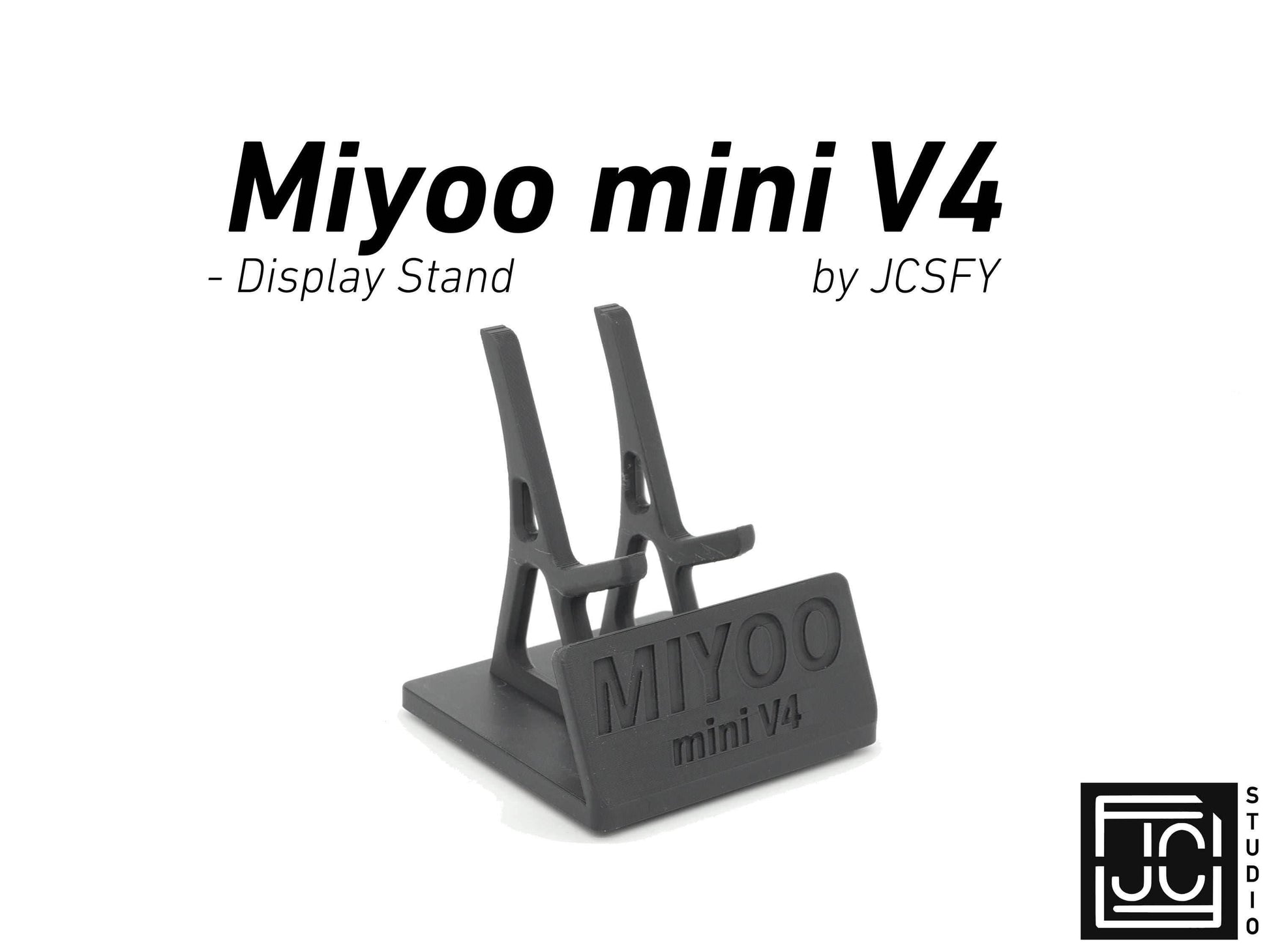 Display Stand for Miyoo mini V4 MMV4 with Charging Space | Dock Shelf Unit Gaming Retro Device Compatible with JCSFY Grips - Black