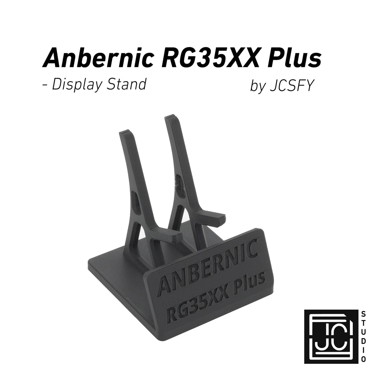 Display Stand for RG35XX Plus Anbernic 35XX with Charging Space | Dock Shelf Unit Gaming Retro Device Compatible with JCSFY Grips - Black