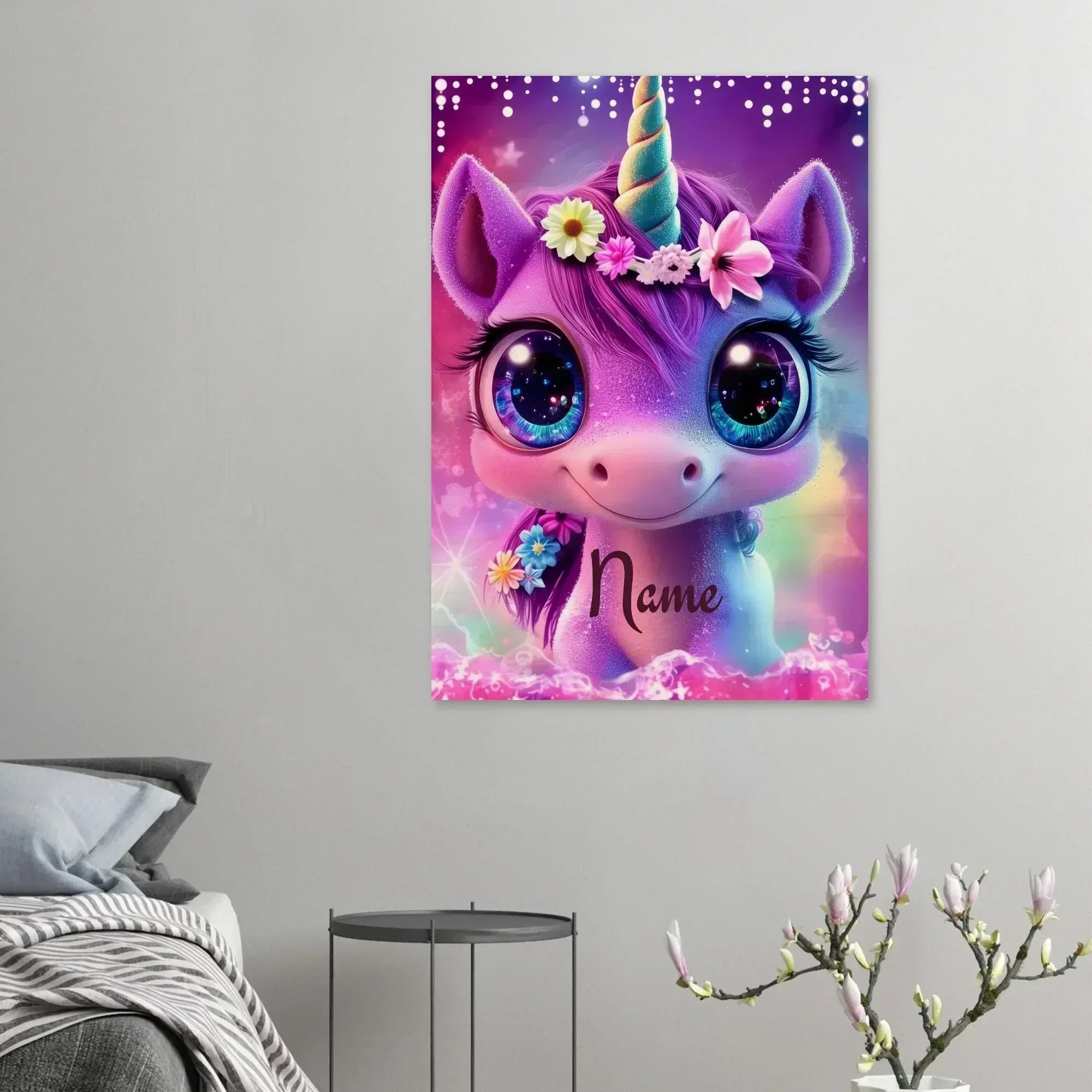 Personalized Unicorn Wall Art: Wood Name Print Nursery Decor