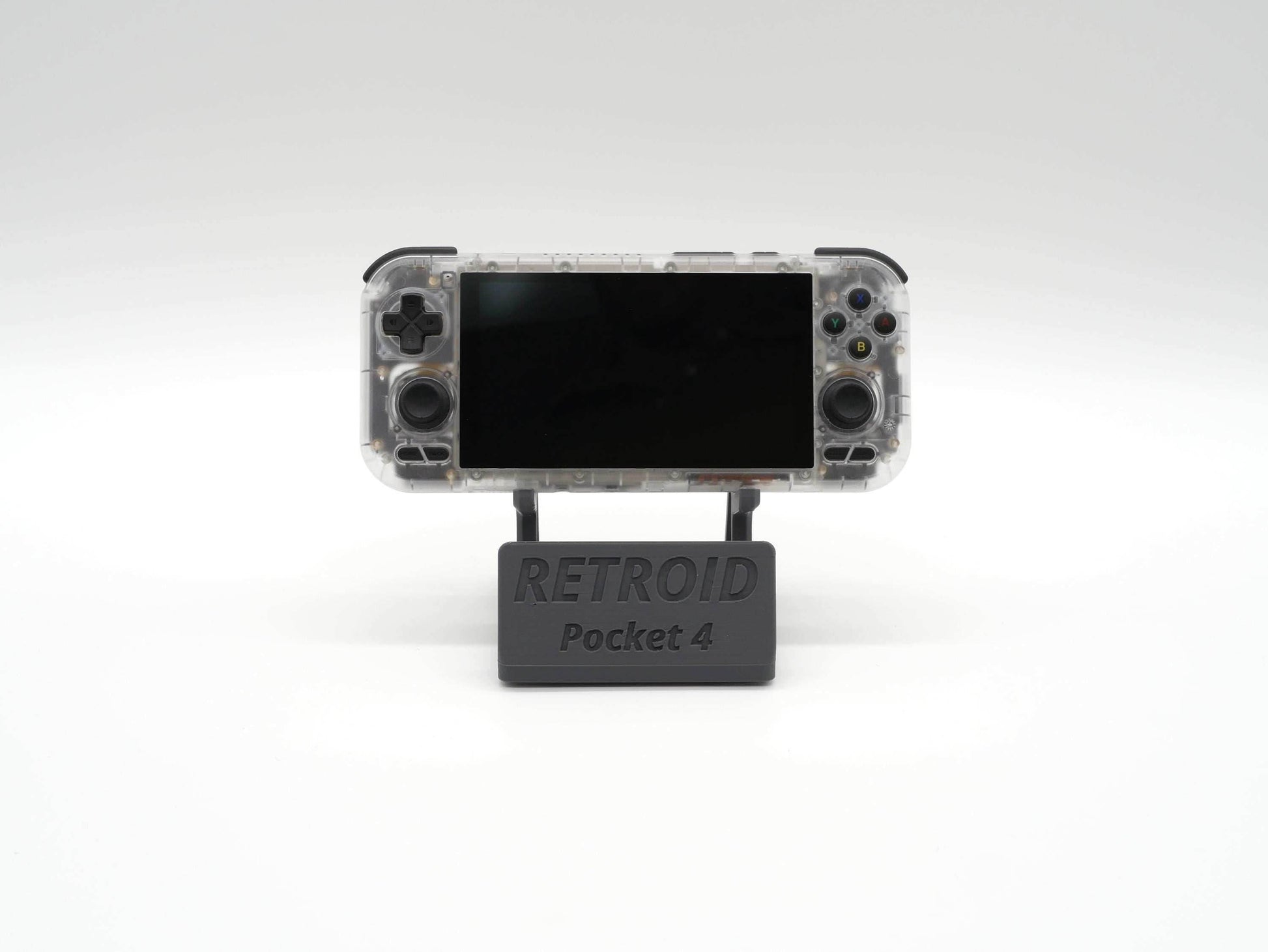 Display Stand for Retroid Pocket 4 / 4 Pro with Charging Space | Dock Shelf Unit Gaming Retro Device Compatible with JCSFY Grips - Black / Retroid Pocket 4